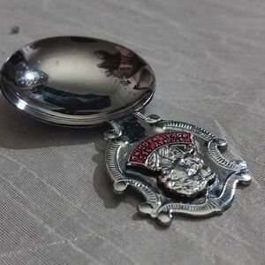Chromium Plated and Red Decorative Spoon